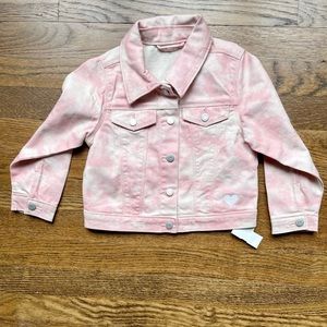 Boutique pink tie dye embroidered denim jacket, jacket is Old Navy Size 3T NWT